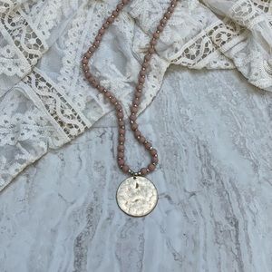 Dusty Rose Beaded Necklace